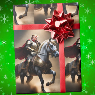 Trump Horseback Victory Christmas Wrapping Paper