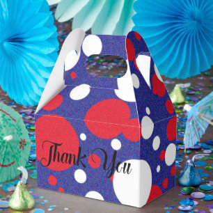 Trump Huge Polka Dot Red White Blue Party Favour Box