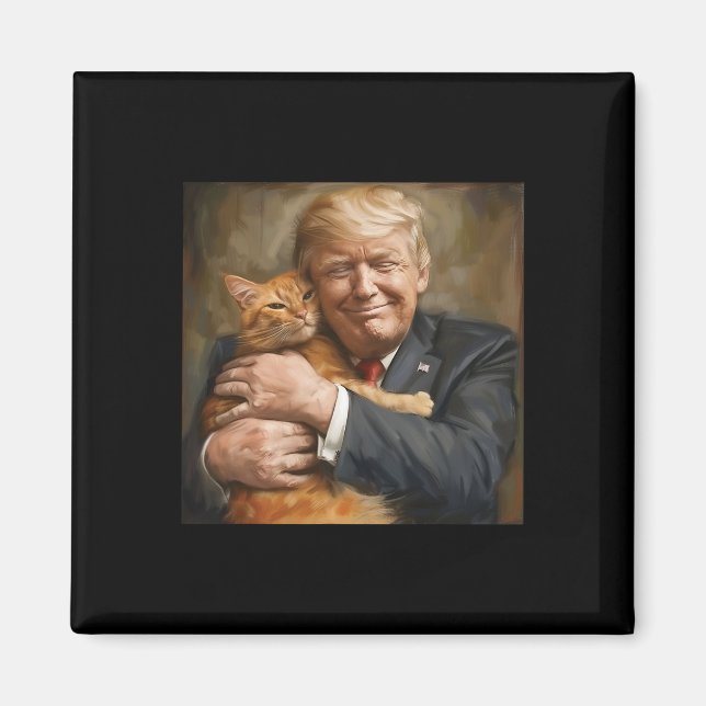 Trump Hugging An Orange Cat 2024  Magnet (Front)