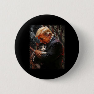 Trump Hugging An Orange Cat 2024 Make Cats Safe Ag 6 Cm Round Badge