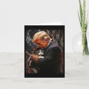 Trump Hugging An Orange Cat 2024 Make Cats Safe Ag Card