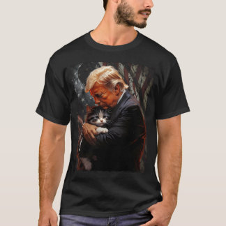 Trump Hugging An Orange Cat 2024 Make Cats Safe Ag T-Shirt