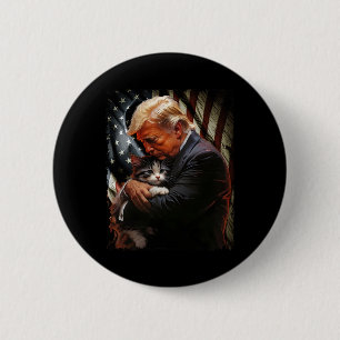 Trump Hugging An Orange Cat 2025 Make Cats Safe Ag 6 Cm Round Badge