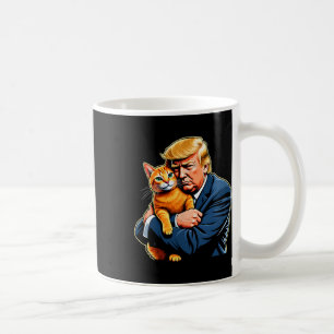 Trump Hugging Orange Cat Funny 2025 Election Meme Coffee Mug
