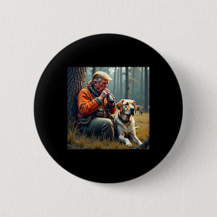 Trump Hunting Deer Funny Beer Drinking Hunting 6 Cm Round Badge