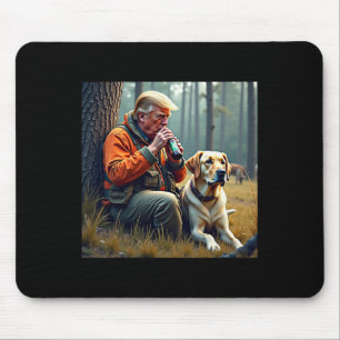 Trump Hunting Deer Funny Beer Drinking Hunting Mouse Pad