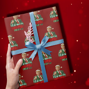 Trump I Will Be Home For Christmas   Trump Gift Wrapping Paper