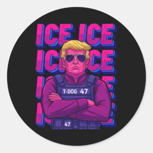 Trump Ice Agent Shirt, Ice Immigration T Shirts Fo Classic Round Sticker