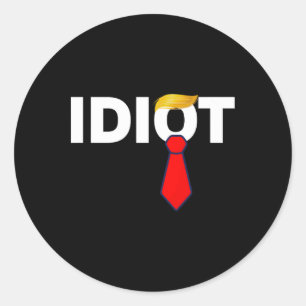 Trump Idiot Anti-trump Tariffs Protest Hands Off 2 Classic Round Sticker