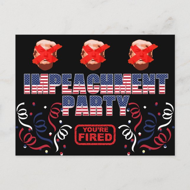 Trump Impeachment Party Invitation Postcard (Front)