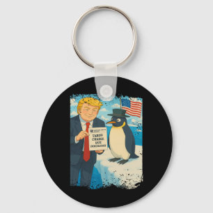 Trump Imposes Tariff Penguin Anime Politics Meme D Key Ring