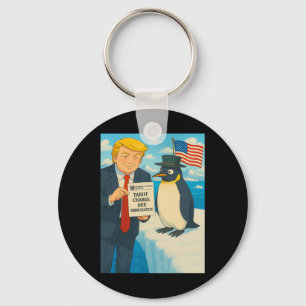 Trump Imposing Tariff On Penguin Anime Politics Me Key Ring