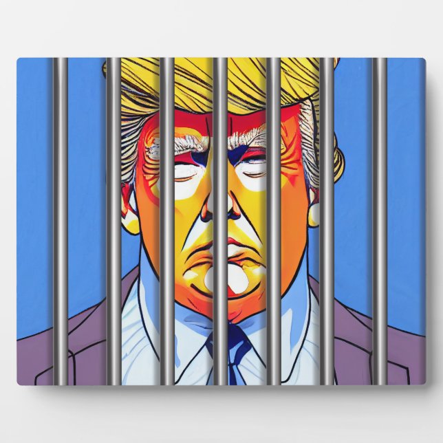 Trump in Jail  8x10 With Easel  Plaque (Front)