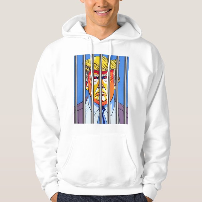 Trump in Jail Basic Hooded Sweatshirt  (Front)