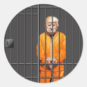 Trump in Jail Classic Round Sticker 