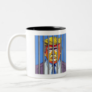 Trump in Jail  Two-Tone Mug, 11 oz  Two-Tone Coffee Mug