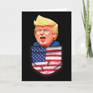 Trump In Pocket Usa Flag Funny Trump 2024 Patriot  Card
