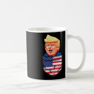 Trump In Pocket Usa Flag Funny Trump 2024 Patriot  Coffee Mug