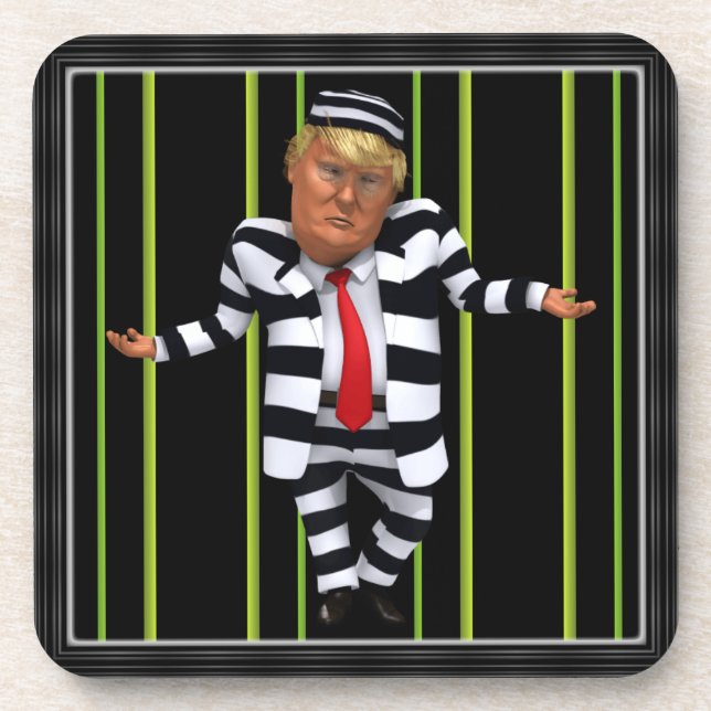 Trump in Prison Wear Coaster (Front)