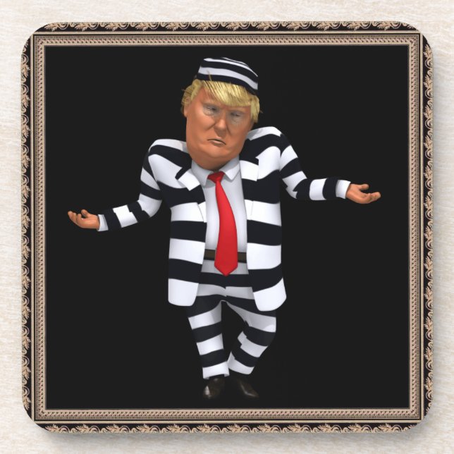 Trump in Prison Wear Coaster (Front)