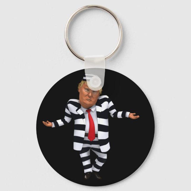 Trump in Prison Wear Key Ring (Front)