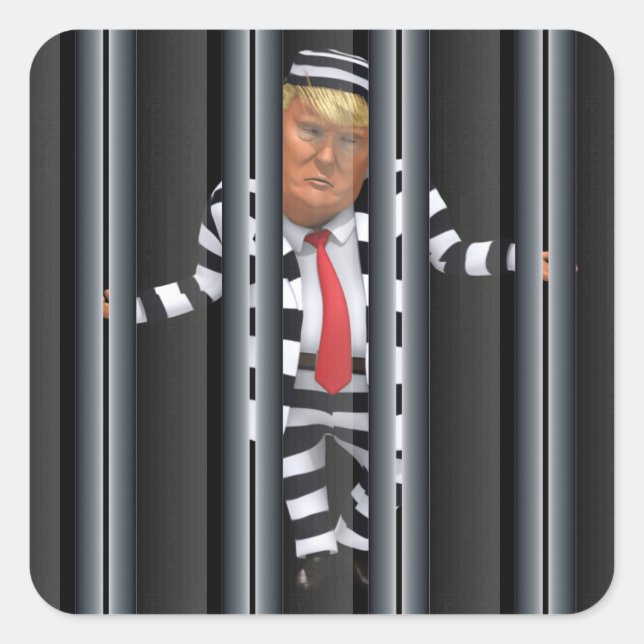 Trump in Prison Wear Sticker (Front)
