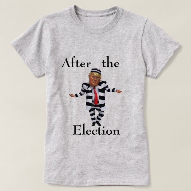 Trump in Prison Wear T-Shirt (Design Front)