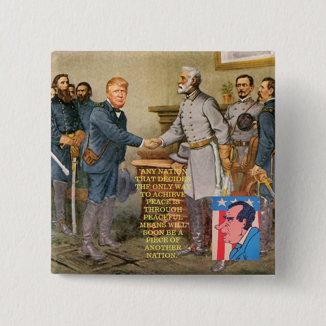 Trump in the Courthouse 15 Cm Square Badge (Front)