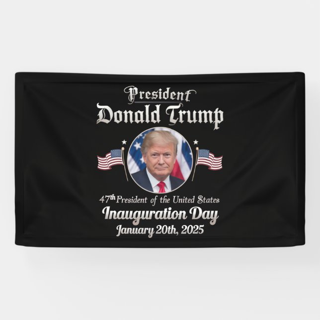 Trump Inauguration Day 2025 47th USA President Banner (Horizontal)