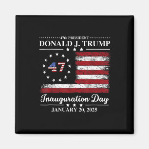 Trump Inauguration Day 2025 Memorabilia Usa Flag V Magnet