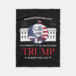 Trump Inauguration Day 2025 Trump 47 Trump Won Pre Fleece Blanket