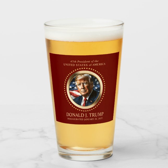 Trump Inauguration Day Celebration Beer Glass (Front Filled)