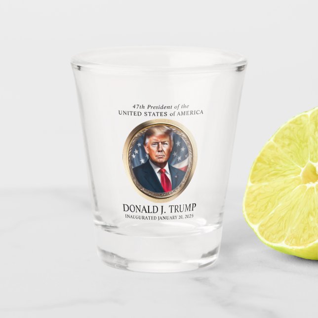 Trump Inauguration Day Commemorative Shot Glass (Front)
