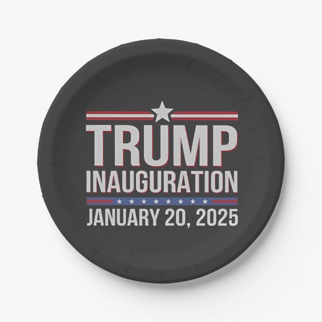 Trump inauguration Day January 2025 President  Paper Plate (Front)
