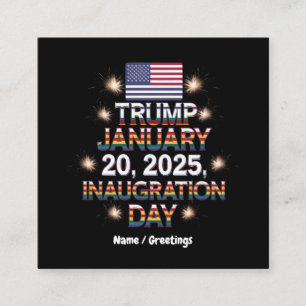 Trump Inauguration Day January 20, 2025 Square Business Card