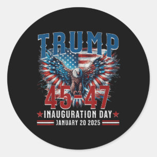 Trump Inauguration Day , Uni-adults, Black, Small, Classic Round Sticker