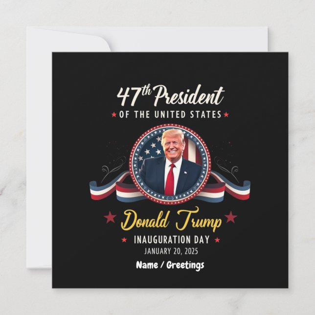 Trump Inauguration Jan 20th, 2025  Celebrations Invitation (Front)