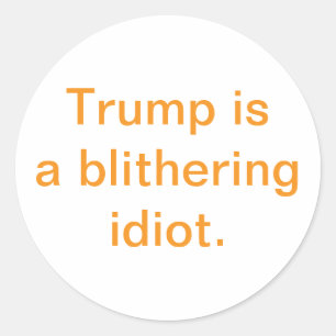Trump is a blithering idiot Hankamer Artjunkhaus Classic Round Sticker