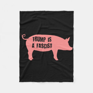 Trump Is A Fascist Inside Pig Icon  Fleece Blanket