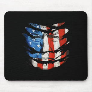 Trump Is A National Hero Us Tear Flag Face Trump ( Mouse Pad