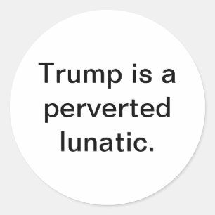 Trump is a perverted lunatic Hankamer Artjunkhaus Classic Round Sticker