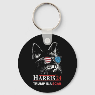 Trump Is A Scab Vote Harris Vheimer Cat Lady 1  Key Ring