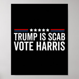 Trump Is A Scab Vote Harris Wheimer 2024 President Poster