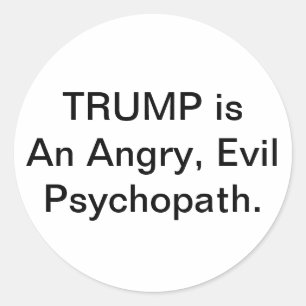 Trump is An Evil Psychopath Hankamer Artjunkhaus Classic Round Sticker