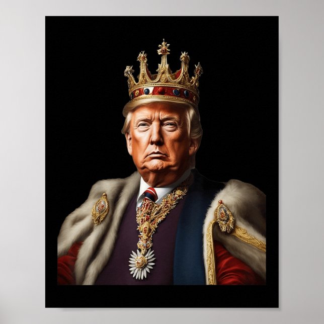Trump Is King Long Live The King American Flag Pat Poster (Front)