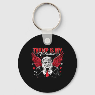 Trump Is My Valentine Funny Retro Valentine's Day Key Ring