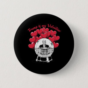 Trump Is My Valentine Funny Trump Coquette Bow Hea 6 Cm Round Badge