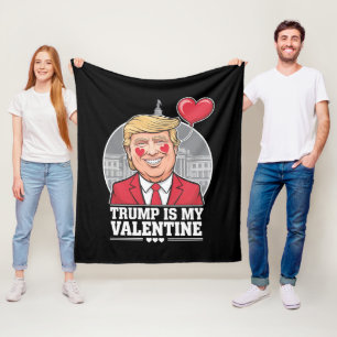 Trump is My Valentine Retro Valentines Day Fleece Blanket