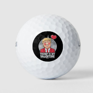 Trump is My Valentine Retro Valentines Day Golf Balls