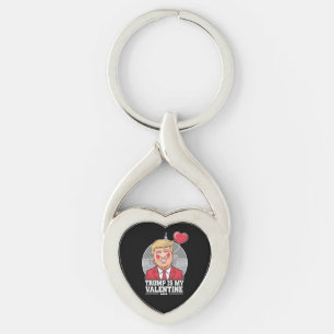 Trump is My Valentine Retro Valentines Day  Key Ring